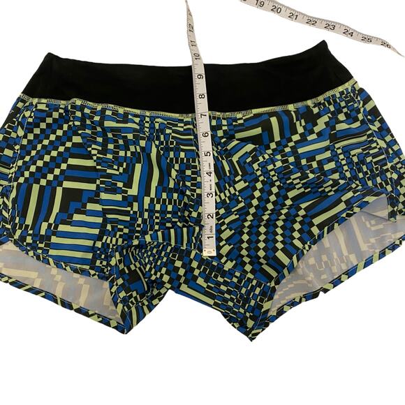 Women's Nike 4" SW Rival Printed Dri-Fit Running Shorts Size Medium Green & Blue - Picture 8 of 12